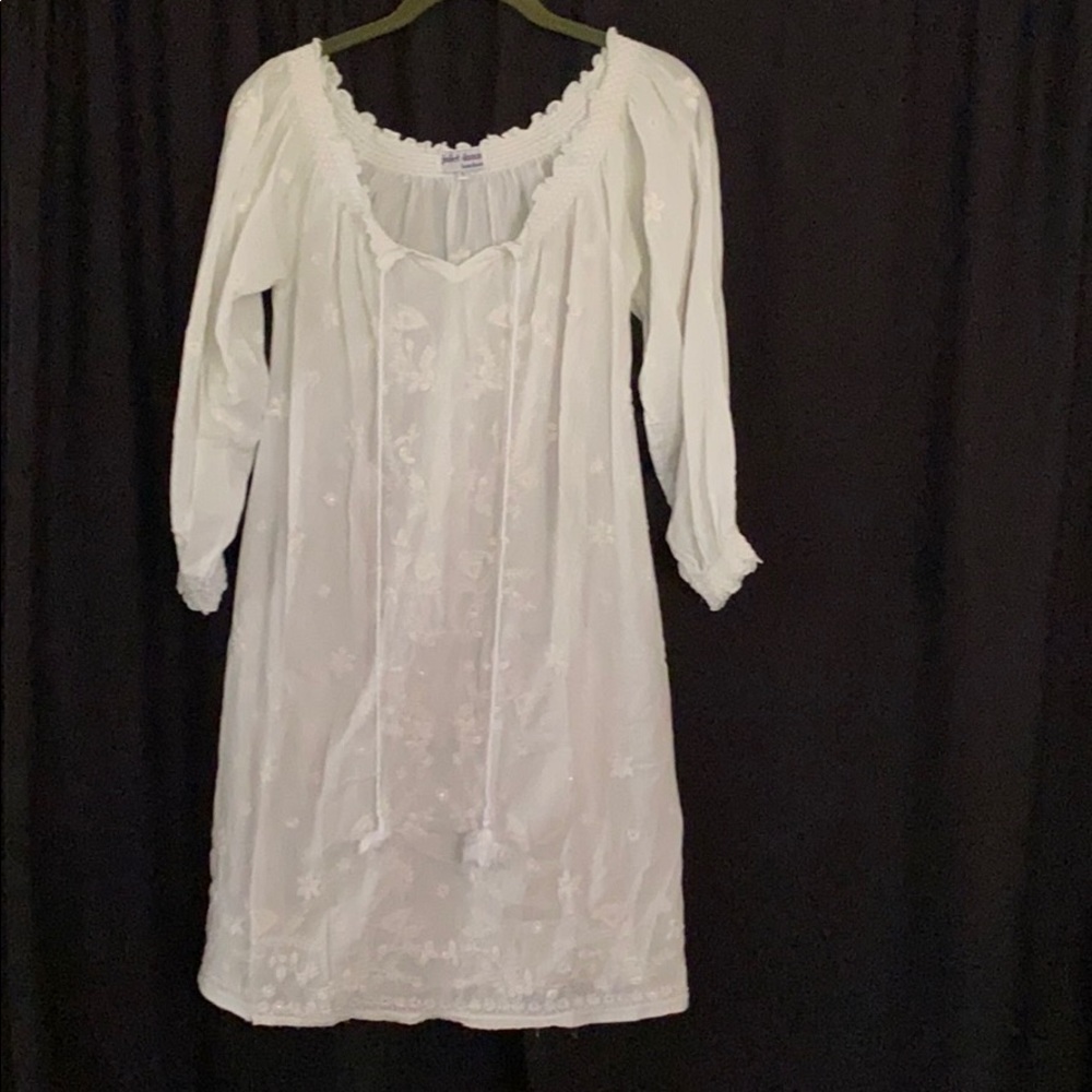 Juliet Dunn White Boho Dress